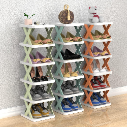 5 grids Narrow Shoe Rack Tower Shelf,Multi-Color