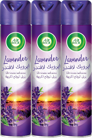 Air Wick Lavender Aerosol, Easy to Use Air Freshener 300 ml x3